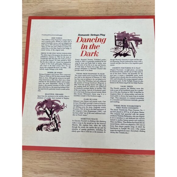 Romantic Strings Play Dancing In The Dark Vinyl Record RDM-28-1 Vintage Album - Picture 6 of 6